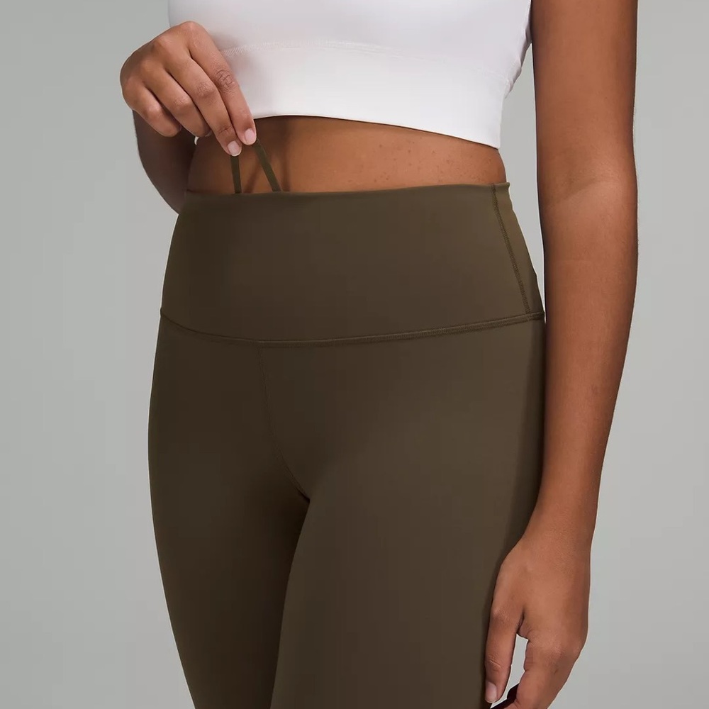 Lululemon Wunder Train dark olive leggings